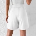 thumbnail image 4 of BYHONG Women's Wide Leg High Waisted Shorts Summer Casual A Line Shorts With Pockets Womens Pants White L, 4 of 6