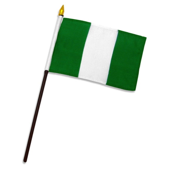 Nigeria 4"x6" Flag Desk Table Stick (sewn edges)