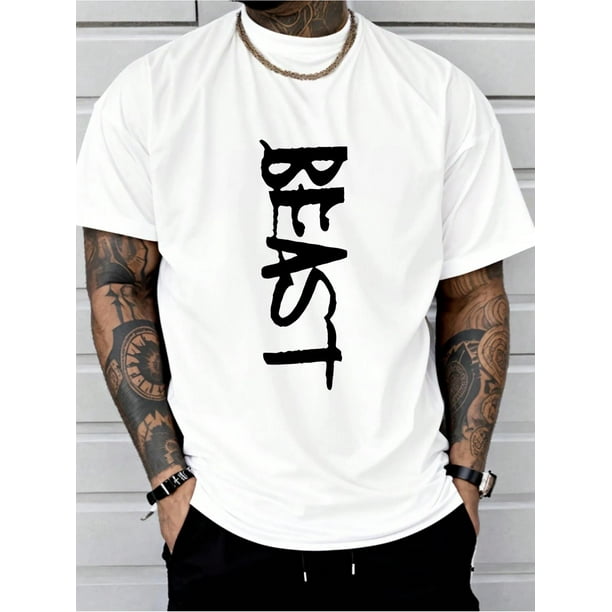 BEAST print comfortable and soft tee shirt, Tees for Men, Casual Short Sleeve T-shirt for summer Tee For Adult, Men, Women, Teen, Teenager, Adolescent, Youth