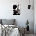 thumbnail image 5 of ZHONGYUTONG African American Wall Art Eiffel Tower Canvas Pink and Black Afro Pictures Black Woman Painting for Girl Room Decor Framed (16.00" x 24.00"), 5 of 5