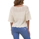 thumbnail image 3 of INSPIRAR CHIC Blusas de Verano de Manga Corta con Cuello Redondo y Diseño Calado para Mujeres M Beige, 3 of 6