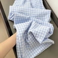 thumbnail image 3 of Girls Gingham Wide Leg Pants Elastic High Waist Gingham Pants Lightweight Loose Fit Summer Long Pants for Girls, 3 of 4