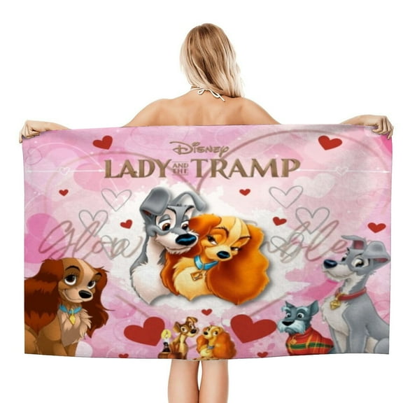 Lady and the Tramp Gifts Beach Towel for Women Girl Birthday Inspired Fan Bath Outdoor Music Lover