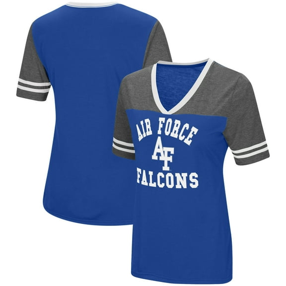 Air Force Falcons Colosseum Women's The Whole Package Jersey V-Neck T-Shirt - Royal