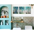 thumbnail image 5 of Blue Birch Trees Wall Art Forest Landscape Picture Modern Canvas, Nature Teal Abstract Painting Artwork 12"x16"x3 Panels Framed for Bathroom Living Room Bedroom Home Office Wall Decor, 5 of 6