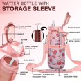 thumbnail image 2 of Strawberry 64 Oz Water Bottle with Sleeve - BPA Free Leakproof Sport Large Plastic Water Bottle with Straw & Time Marker & Insulated Neoprene Holder Carrier Bag Great Gift for Women Men, 2 of 7