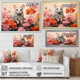 thumbnail image 4 of Designart "Curious Rat in Pink Blooms II" Animals Framed Wall Art - Modern Farmhouse Pink Mouse Entryway Framed Wall Art Print, 4 of 6