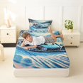 thumbnail image 4 of jejeloiu Blue Racing Car Twin Sheet Sets,Speed Extreme Sport Bedding For Boys Kids 3 Pieces, 4 of 6
