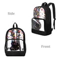 thumbnail image 2 of SEANATIVE Clear PVC Backpack for Kids Transparent School Bag Cute Printed Bookbag Clear Bag with Front Pocket Students Rucksack for Middle High School, Black Cat Star Moon Pattern, 2 of 7