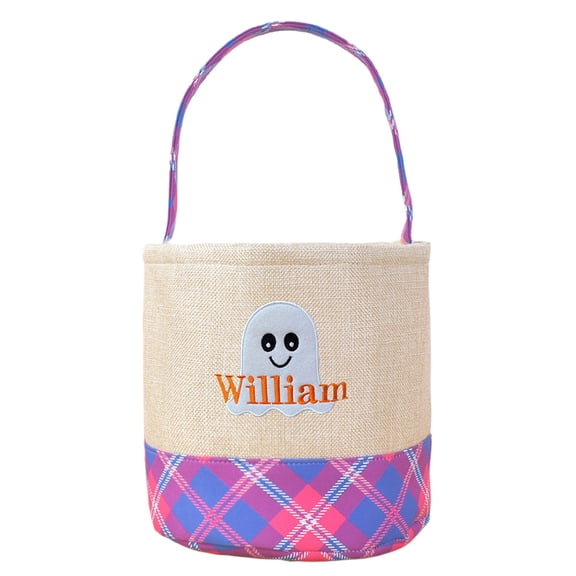 Gnwei Halloween Bucket Halloween Basket for Kids, Trick or Treat Bags with Embroidery Foldable Candy Buckets Pumpkin Bucket Candies Basket with Handle for Party Decorations