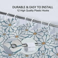 thumbnail image 6 of White Boho Abstract Floral Shower Curtain, Cute Vintage Retro Botanical Daisy Girl Kids Bathroom Decor Shower Curtain, Modern Geometric Aesthetic Flower Fabric Shower Curtain Set with Hooks, 72X72in, 6 of 6