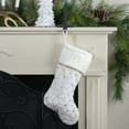 thumbnail image 2 of Northlight 20" Cream and Gold Christmas Stocking with Faux Fur, 2 of 4