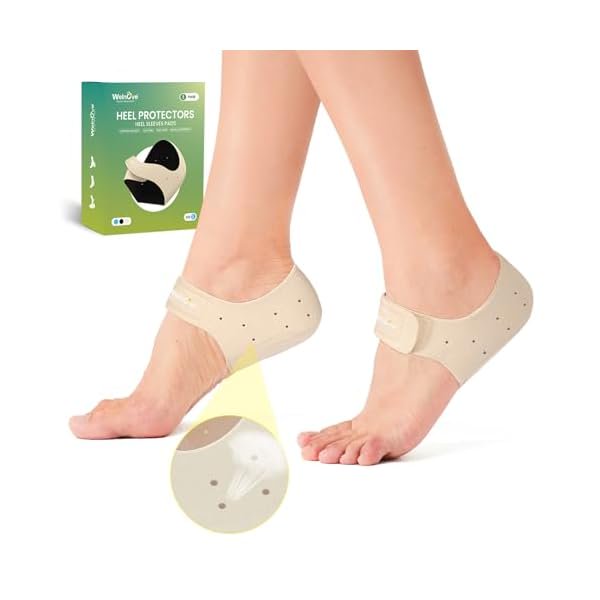 Chenchen Plantar Fasciitis Heel Protectors for Heel Pain - Heel Cups for Heels Spur Pain Relief, Heel Inserts Pads for Achilles Tendonitis Dry Cracked Heel Support Cushion(Women 9.5-13 / Men 8.5-14)
