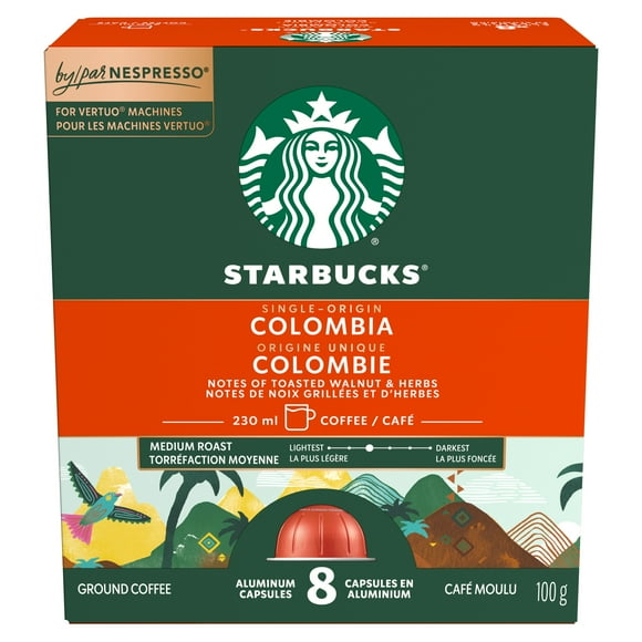 Starbucks Single Origin Coffee Colombia For Nespresso Vertuo, 100 g