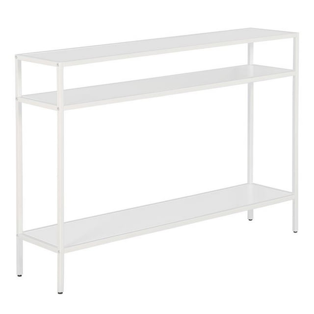 Henn&Hart 42" Table Console en Métal Blanc Mat