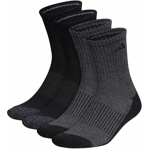 Adidas Men's Performance High Quarter Socks, Black Gray , 4 Pairs
