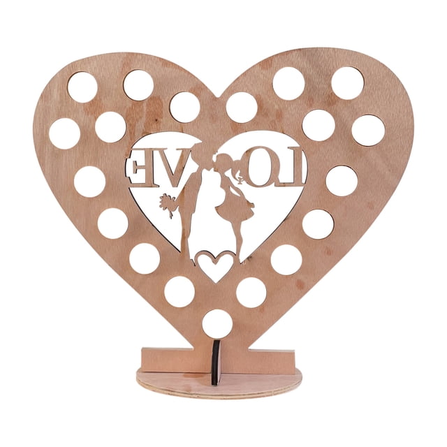 Wooden Heart-Shaped Love Chocolate Frame Decoration Heart Wedding Display Stan
