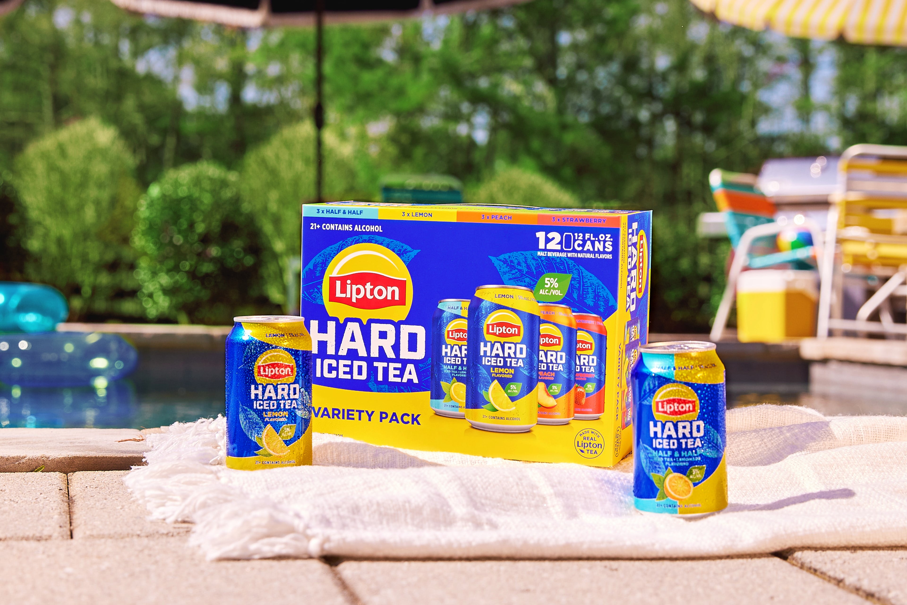 Lipton Hard Iced Tea Beverage Variety Pack, 12 Pack, 12 fl oz Cans, 5% ABV