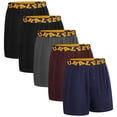 thumbnail image 1 of Natural Feelings Men's 5-Pack Cotton Knitted Comfort Loose Boxer Shorts Elastic Waistband Underwear, 1 of 7