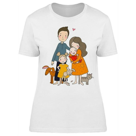 Cute And Happy Family T-Shirt Women -Image by Shutterstock, Female x-Large