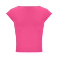 thumbnail image 5 of Women's Summer Tops Casual Short Sleeve Round Neck Slim Fit T Shirts Trendy Going Out Basic Tight T Shirts 2026, 5 of 6