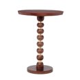thumbnail image 2 of GDF Studio Contemporary Mango Wood Round End Table, Gold Accents Pedestal Base, Honey, 2 of 7