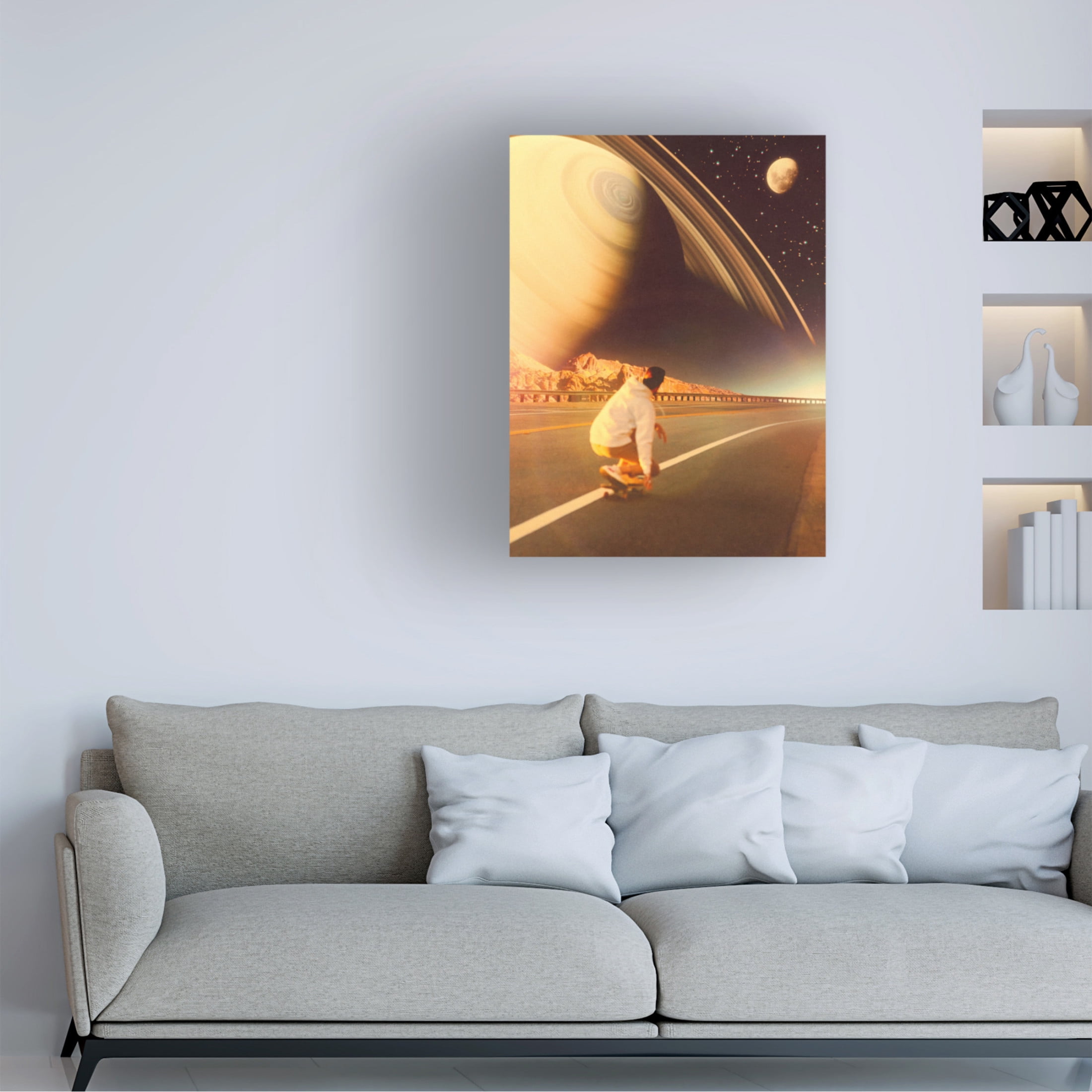 Trademark Fine Art Taudalpoi Space Sk8er Canvas Wall Art