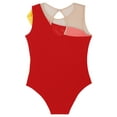 thumbnail image 4 of Miutii Kids Girls Dance Leotards Gymnastics Bodysuit One Piece Practice Unitards Athletic Jumpsuit Red 6, 4 of 5