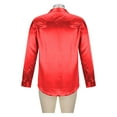 thumbnail image 5 of Wyobmus Men's Satin Dress Shirt Shiny Silk Long Sleeve Button Down Shirts Fancy Party Prom Shirt Slim Fit Casual Shirt Red, 5 of 7