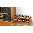 thumbnail image 2 of 18-Bottle Stackable Wine Rack, 2-Tier Solid Wood Wine Floor Storage Holder, Free Standing Wine Display Shelf Home Bar Decor DIY Accessories, 2 of 8