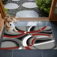 thumbnail image 4 of Modern Abstract Art Washable Area Rug&nbsp;2x3 ft Geometric Circle Red Grey Soft Rectangle&nbsp;Rugs for Living Room, Non Slip Carpet for Bedroom&nbsp;Entryway Dining Room, 4 of 9