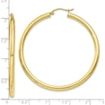 thumbnail image 4 of 10K Yellow Gold Polished 3mm Tube Hoop Earrings - 45mm, 4 of 6