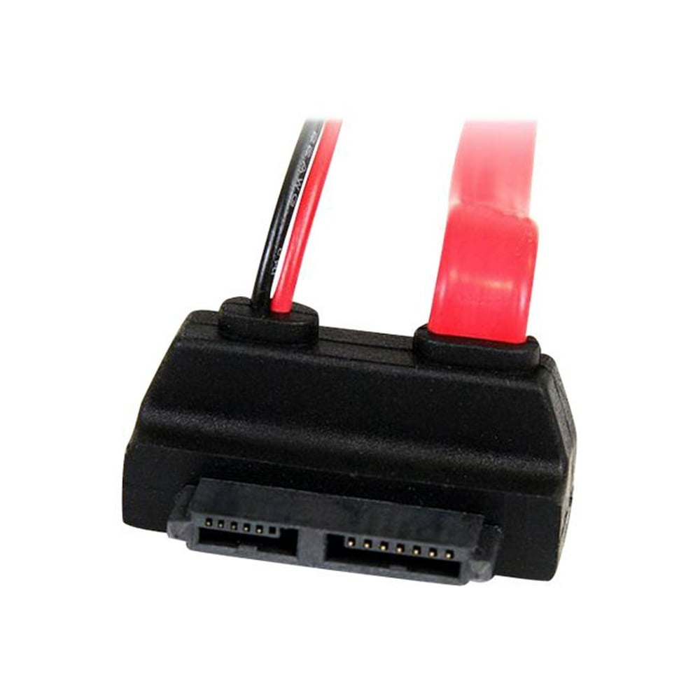 StarTech 20in Right Angle Slimline SATA to SATA w/ LP4 Power Cable