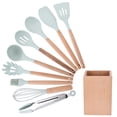 thumbnail image 4 of Juego de 9 utensilios de cocina de silicona, color azul (no incluye cubo de almacenamiento)., 4 of 13