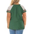 thumbnail image 4 of LANREMON Plus Size Shirts for Women Tops Crewneck Short Sleeve Tunic Top Summer Loose Fitting Blouses for Women Clothes Leopard Color Block Tee Shirts Oversized Green Size 24 Plus, 4 of 6