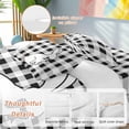 thumbnail image 2 of Queen 4 Piece Bedding Set Happy Easter Bunny Silhouette Bow Soft Breathable Duvet Cover and Pillowcase, Black White Plaid Duvet Cover Set Bed Sheets for Bedroom Dormitory Guest Room, 2 of 9