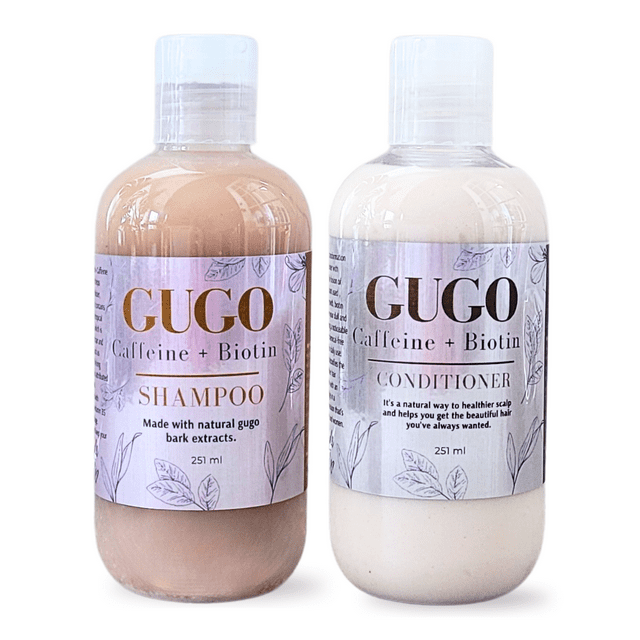 Gugo avec Biotine + Caféine Shampooing et Revitalisant