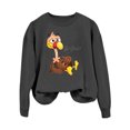 thumbnail image 4 of EHQJNJ Sweat-Shirt Marron pour Femmes, Manches Longues, Col Rond, Décontracté, Graphique Western Bleu Clair, 4 of 4