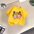 thumbnail image 2 of XEGLSBU T Shirts for Girls 9-10 Kid Girls Cute Print Graphic Round Neck Short Sleeve Tee Summer Casual T Shirt Yellow Size 7-8 Years, 2 of 4