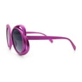 thumbnail image 6 of Womens Scribble Petal Rim Plastic Round Cute Feminine Sunglasses Fuchsia - Smoke, 6 of 8