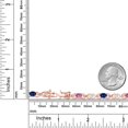 thumbnail image 6 of Gem Stone King 18K Rose Gold Plated Silver Pink Moissanite and Blue Created Sapphire and Lab Grown Diamond Bracelet for Women | 4.25 Cttw | Gemstone Birthstone | Oval 6X4MM | Length 7.25 inches, 6 of 6