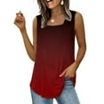 thumbnail image 2 of Yubnlvae &nbsp;Square Neck Casual Tank Top (2025 Summer) Tank Tops for Women Summer Outfits 2025 Square Neck Casual Shirts Blousesclearance! Gradient, Square Collar, Khaki, M, 2 of 9