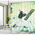 thumbnail image 5 of Ambesonne Green Shower Curtain, Grunge Baseball Pop Art, 69"Wx75"L, Green Yellow, 5 of 5