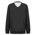 thumbnail image 7 of Women's V-Neck Sweatshirt with Pockets, Womens V Neck Sweatshirts No Hood Lightweight Casual Soft Fashion Black XL, 7 of 7