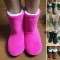 thumbnail image 3 of dianhelloya 1 Pair Floor Boot Socks Non-slip Mid-calf Plush Lining Thickened Fuzzy Coldproof Solid Color Winter Thermal Women Men Indoor Shoes Socks for Home Camel, 3 of 8