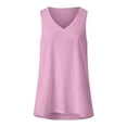 thumbnail image 3 of Camisa sin mangas con cuello en V para mujer para el verano: top informal oversize, poliéster/spandex, moda playera, tallas S-XXXXXL., 3 of 3