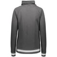 thumbnail image 3 of Holloway Sportswear XS Womens All-American Funnel Neck Pullover Carbon Heather/White 229763, 3 of 5