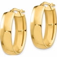 thumbnail image 2 of 14K Yellow Gold High Polished 7mm Oval Hoop Earrings (24.66 X 17.14) Made In Peru tf1418, 2 of 5