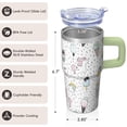thumbnail image 3 of 20OZ Unicorn Travel Tumbler with Handle and Comfort Grip Straw Double Wall Stainless Steel Insulated Coffee Mug Cup Ideal Presents for Women Mom Friends on Birthday Christmas Thanksgiving, 3 of 6
