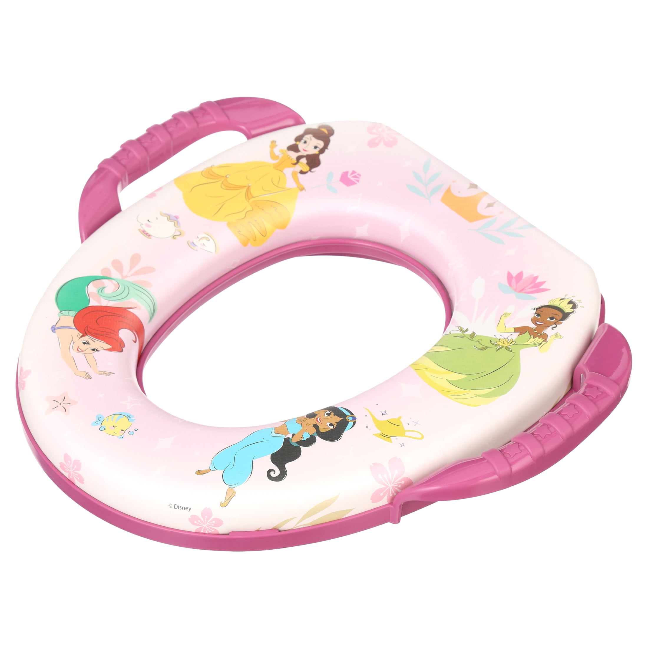 Disney Princess Soft Potty Training Seat with Hanging Hook for Toddlers, Fits Standard Toilets